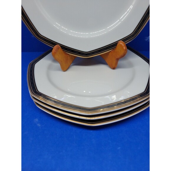 Christopher Stuart Black Dress Salad Plates 8" Bundle of 4 - Picture 2 of 10